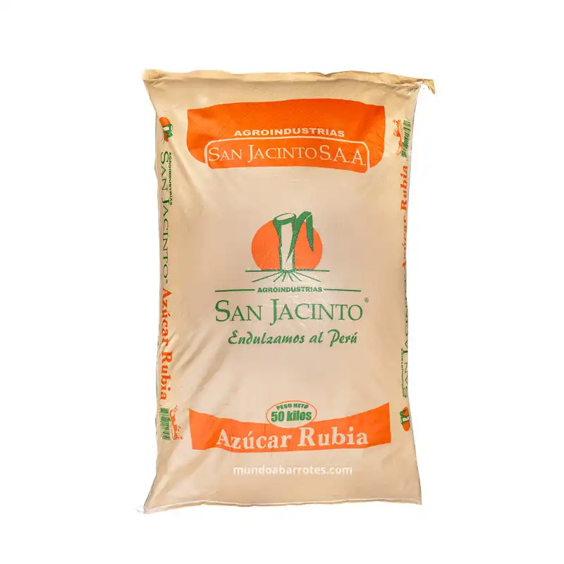 Saco de Azúcar rubia San Jacinto 50 kilos de frente